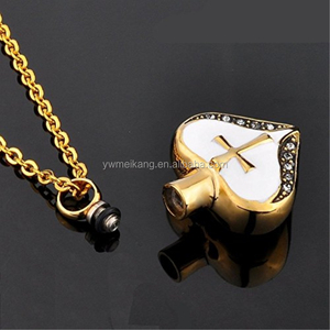Collar Urna de Acero Inoxidable con Forma de Corazón, Joyería de Cremación, Colgante Clásico Ortodoxo para Niños, Recuerdo Conmemorativo para Mascotas, Porta Cenizas - Product Image 4