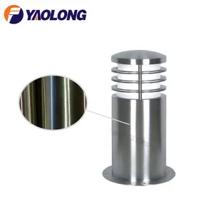 Yaolong 304 316 Stainless Steel Free Design Mirror Polish Bollard Light Steel Outdoor Garden Led Bollard Light