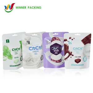 2024 hot sale plastic 3 sides sealed candy snack packaging food grade laminated gravure printing polythene bags