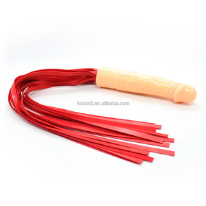Látigo Sexy de Cuero Rosa Novedoso con Mango de Silicona para Dildo - Product Image 2