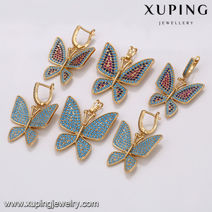 64258 بالجملة التركية مجوهرات اكسسوارات متعدد الألوان فراشة مجوهرات مطلية بالذهب مجموعة - Product Image 3