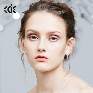925 चांदी डबल रिंग महिलाओं संवर्धन बाली वृत्त - Product Image 5