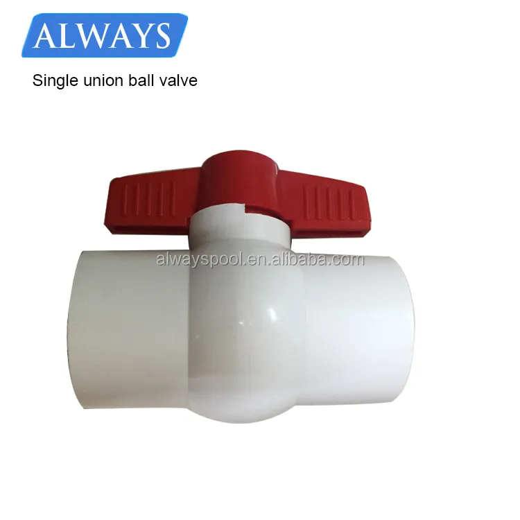 Китай поставщиков пластиковый U-PVC одинарный шаровой клапан, бассейн, трубопроводная арматура