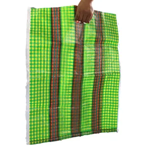 Sacos de tela de rollo tubular de rafia tejida de plástico de 10kg para basura, bolsa de compras tejida de polipropileno para el mercado de África