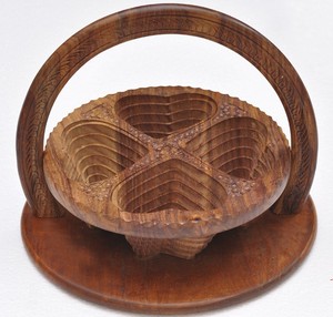 Panier à fruits <span class=keywords><strong>en</strong></span> <span class=keywords><strong>bois</strong></span> pliable à un seul niveau - Product Image 1