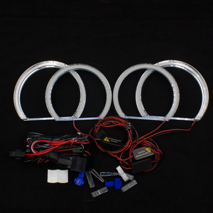Kit Luci <span class=keywords><strong>LED</strong></span> Angel Eyes Stile DTM Ultra Luminose Bianche Cristalline per BMW E46 Coupé Cabrio 00-03 Fari Alogeni - Product Image 2