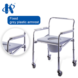 Kaiyang KY697 Tay Vịn Bằng Nhựa Màu Xám Cố Định Xe Lăn Bằng Thép <span class=keywords><strong>Commode</strong></span> Ghế Gấp Bằng Thép Thủ Công Trung Quốc - Product Image 4