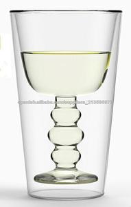 hecho a mano transparente de vidrio de borosilicato de pared doble taza popular en estados unidos y del reino unido - Product Image 1