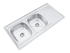 Malaysia due ciotola <span class=keywords><strong>lavello</strong></span> in acciaio inox cavaplatos de Empotrar Tarjas Lavaplatos Acabado en satin - Product Image 3