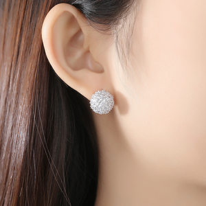 <span class=keywords><strong>Orecchini</strong></span> a Perno LUOTEEMI con Sfera di Fiori in Zirconia Cubica, Eleganti <span class=keywords><strong>Orecchini</strong></span> a Fiore in Zirconia per Donne - Product Image 3