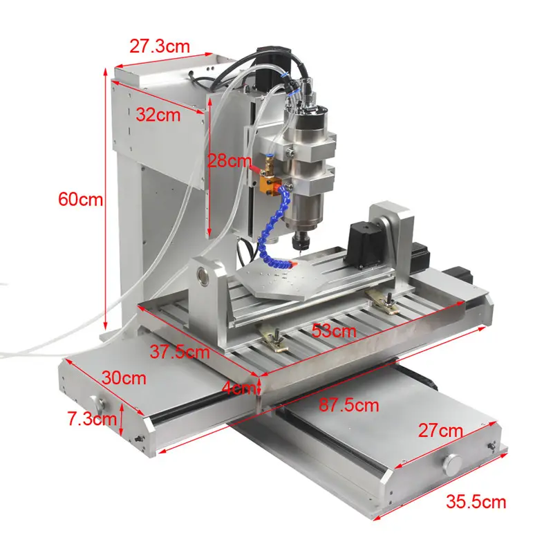 Machine de gravure de routeur CNC avec vis à billes, type de pilier, aluminium, cuivre, fraisage de métal, 6040, 1500W, 2200W, 5 axes