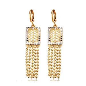 28751 Fashion tassels jewelry beautiful copper alloy earring luxury without stone drop earrings