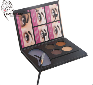 Kit de maquillage pour sourcils avec poudre de peinture pour sourcils, gel pour sourcils, rehausseur de sourcils, 4 couleurs, avec miroir, pinceaux de maquillage, pommade pour sourcils, pince à épiler, pochoirs - Product Image 2