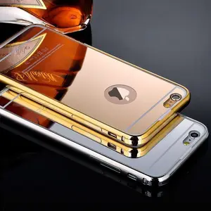 Les mieux notés articles de luxe en aluminium ultra-mince miroir couverture de caisse en métal pour iphone 6