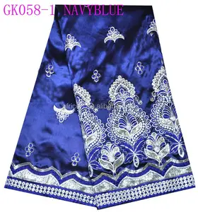 Gk058-1 Bordir Kain George India Biru Navy Intorica George Wrapper