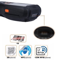 PDA tout-en-un avec lecteur RFID NFC, imprimante thermique intégrée, scanner d'étiquettes, utilisation industrielle robuste IP65, système d'exploitation Android