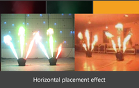 Projecteur de flamme à 3 têtes, triple faisceau, 180W, contrôle DMX, hauteur de flamme 1-2M pour spectacles sur scène