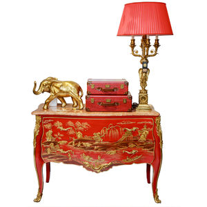 Atacado Competitivo Home Decor Vermelho Pintados à Mão Mesa/campo Gabinete Vintage 2 Gavetas Casa Mobiliário Antigo Tradicional - Product Image 2