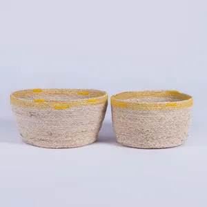 Organizzazione di stoccaggio domestico all'ingrosso decorativo paglia di grano giacinto d'acqua Seagrass buccia di mais mais cesto portabiancheria intrecciato a mano