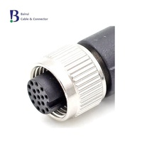 Conector Circular DIN Hembra de 17 Polos M12, Ensamblajes de Cable Serial USB 2.0, Clasificación IP67, Chapado en Oro, Señales de Codificador de Alimentación de 12V