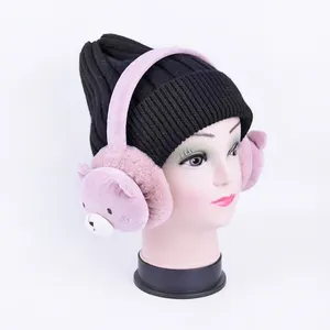 חדש עיצוב ורוד חמוד דוב Earmuff עבור צעירים ילדה Thurmal אוזן מופס כיסוי בעלי החיים עיצובים