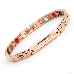 On sale rose gold plated women germanium magnetic bracelet japan