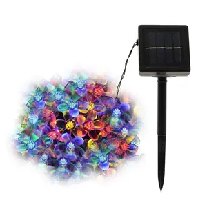 7M 50LED Kirschblüte führte Lichterketten Garten Weihnachten dekorative Solar Outdoor Lichterkette