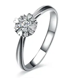 Anel de prata italiana 925, anel de diamante da moda