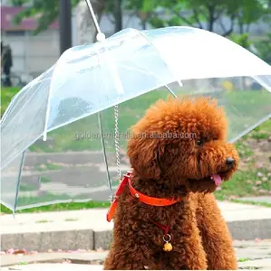 Parapluie pliable en plastique transparent pour chien, accessoire animaux de compagnie de haute qualité, résistant à l'eau, blanc, pour l'extérieur, nouveauté