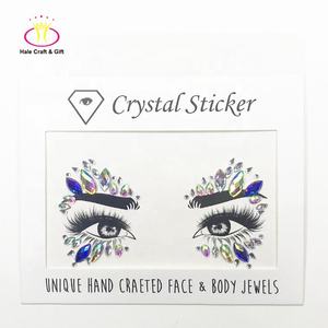 卸売クリスタルラインストーンアイシャドウメイクステッカースティックオンフェイスジュエル - Product Image 3