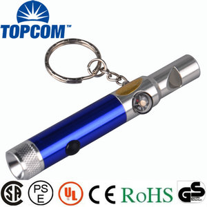 Миниатюрный светодиодный фонарик на батарейке, брелок-компас, снаряжение для кемпинга со свистком - Product Image 4