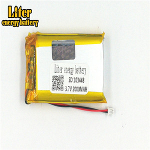 Plug 1.25-2 P 103448 Lithium battery 2000 mah Rechargeable Li Polymer Battery PL LiPo battery with wire - Product Image 2