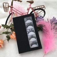 Boîte d'emballage pour cils, 5 paires, livre de cils, emballage pour cils, livre de cils pour cils de vison de 25 mm
