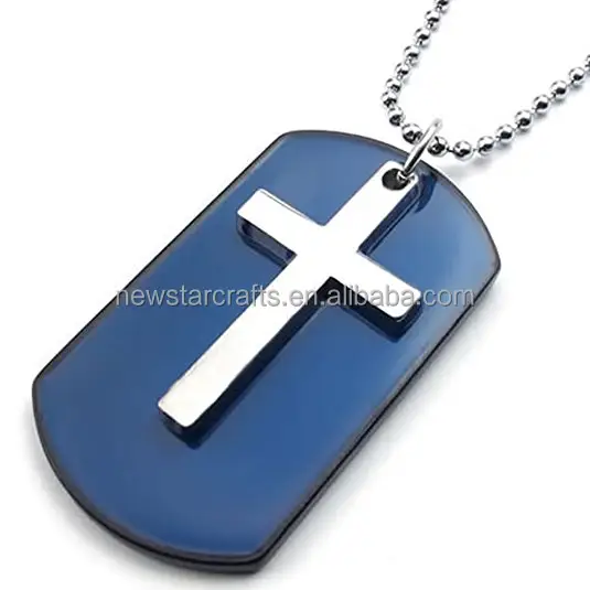 Promotional cross religion shape metal dog tag for gifts