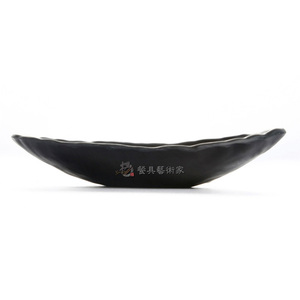 <span class=keywords><strong>Vaisselle</strong></span> en forme de <span class=keywords><strong>bateau</strong></span> ovale, <span class=keywords><strong>vaisselle</strong></span> en <span class=keywords><strong>mélamine</strong></span> noire mate de haute qualité - Product Image 6