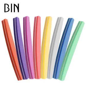 BIN Manufacturer buffer 80/180 disposable half moon sponge nail file