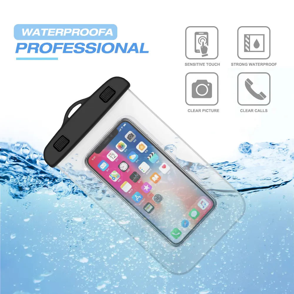 2022 Custom Logo Wholesale Price Fashion Beach Cell Mobile Phone Carry Dry Waterproof Phone Bag for iPhone X for Sumsung S10