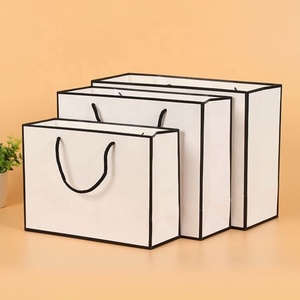 Logotipo personalizado impreso reciclado <span class=keywords><strong>tiendas</strong></span> al por menor llevar embalaje blanco de bolsas de papel con mango - Product Image 2