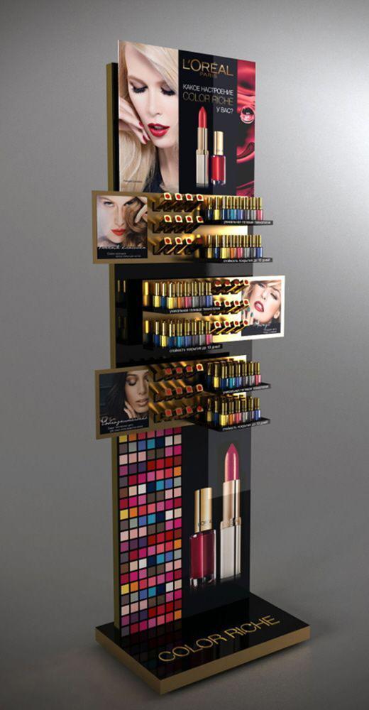 Customized Metal & Acrylic Makeup Display Stand Display case for Store Display Rack Design — view 3