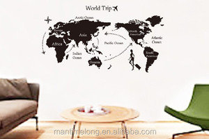 DIY mundo mapa <span class=keywords><strong>vinilo</strong></span> removible arte etiqueta de la pared de decoración Mural - Product Image 4