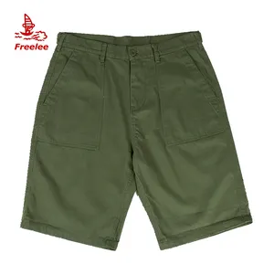 OG-107 Vietnam war washed olive green vintage cotton shorts