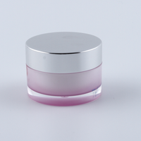 Pot rond en acrylique avec couvercle en aluminium, pot vide pour crème cosmétique 5g 15g 30g 50g 100g