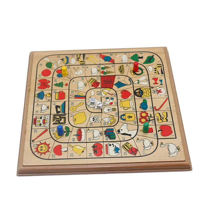 Wooden Goose Game, Wood Puzzle Game Travel Chess Board Games For Kids