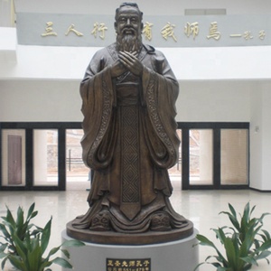 Cina antica famosa in ottone statua in bronzo Confucius scultura in metallo lucido tecnica - Product Image 3