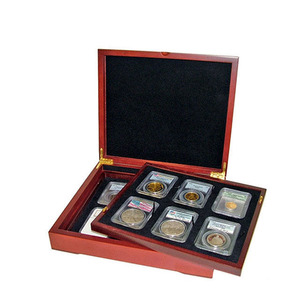 Kayu/Kayu Kotak Tampilan untuk 12 Bersertifikat Dinilai Koin NGC / PCGS / ANACS / ICG