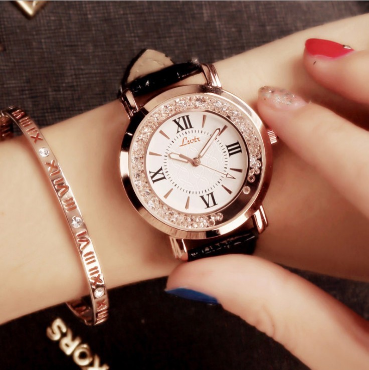 Lady Watch With Mobile Diamond Quartz Wrist Watch Luxury Watch