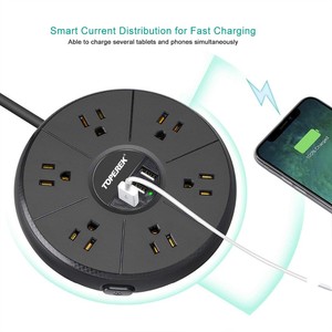 Travel Power Strip With <strong>Surge</strong> <strong>Protector</strong> Portable Charging 3 USB Electrical <strong>Socket</strong> for Home/Office/Business Trip/Hotels - Product Image 2