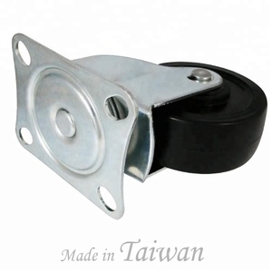 Roulettes CCE 2,5 pouces pour pieds de table, plaque en PP noire, pivotantes, sans frein - Product Image 3