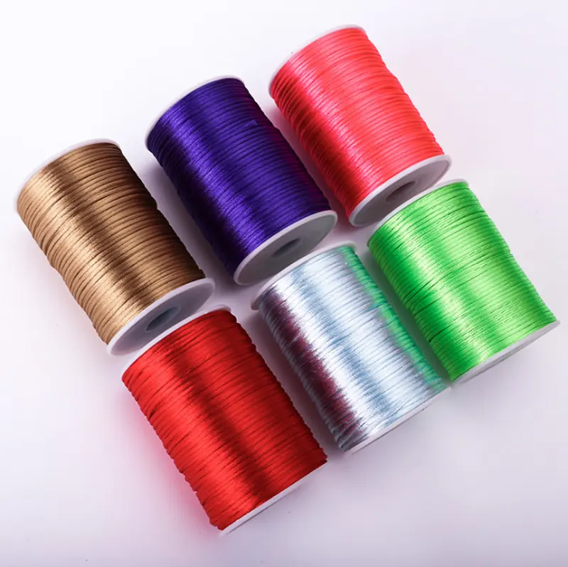 2.5Mm Satin Trung Quốc Thắt Nút Dây Cho Đồ Trang Sức Vòng Nylon Sợi Dây Thừng Với Sáp Xoắn Kết Thúc Cho Giày Hàng May Mặc Túi Xách-Độ Kiên Trì Cao