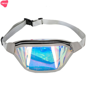 Riñonera holográfica de PVC transparente de diseño, logotipo personalizado - Product Image 3